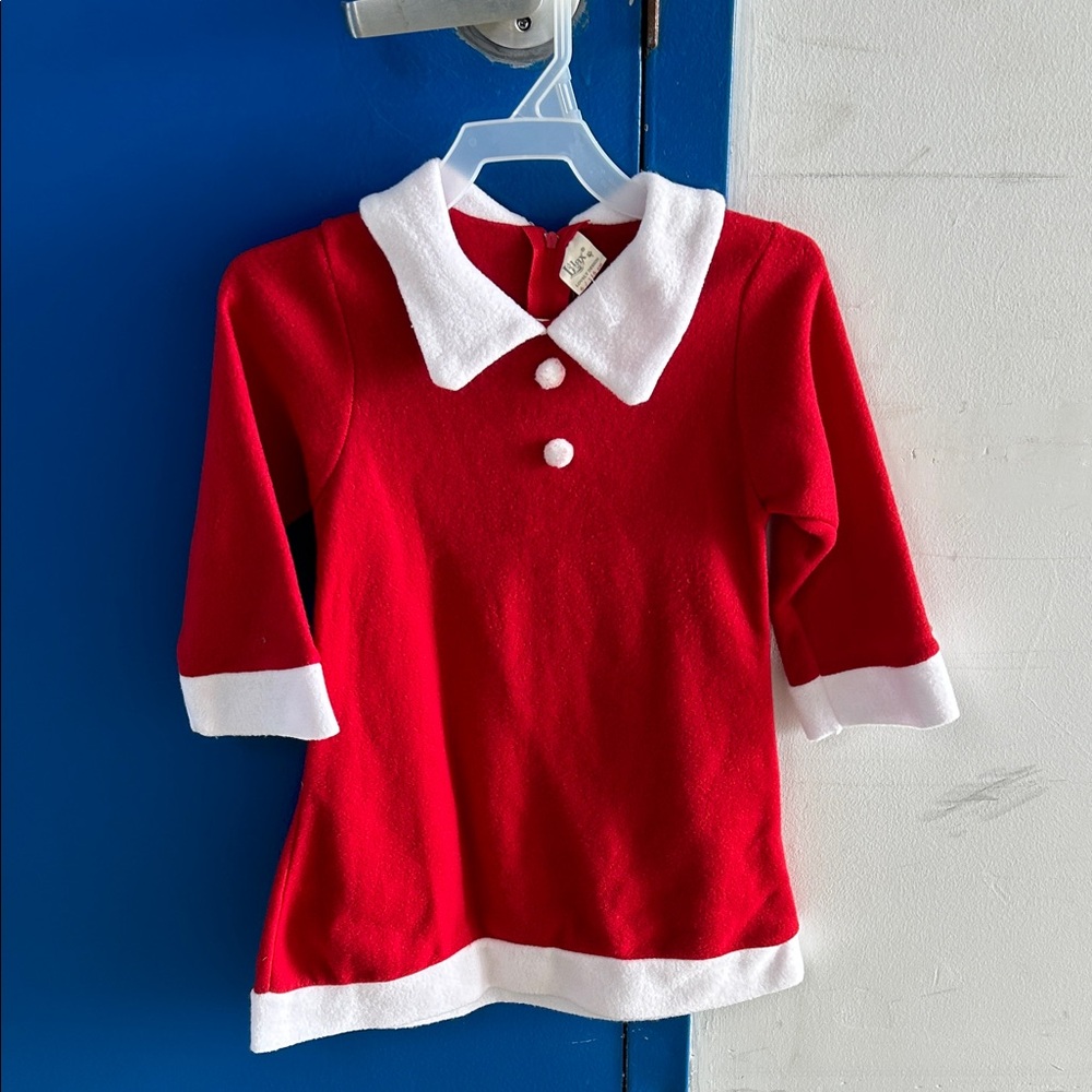 Vintage Christmas Red and White Kids dress size 6